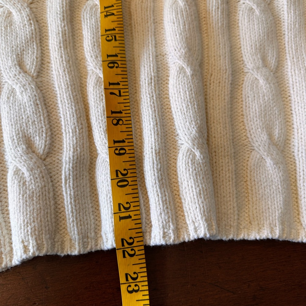Madewell NWT size XXL V-neck cableknit chunky oversized cream sweater - Picture 16 of 16